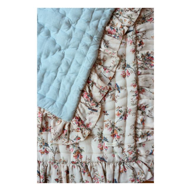 Flowery Quilted Blanket | Ecru