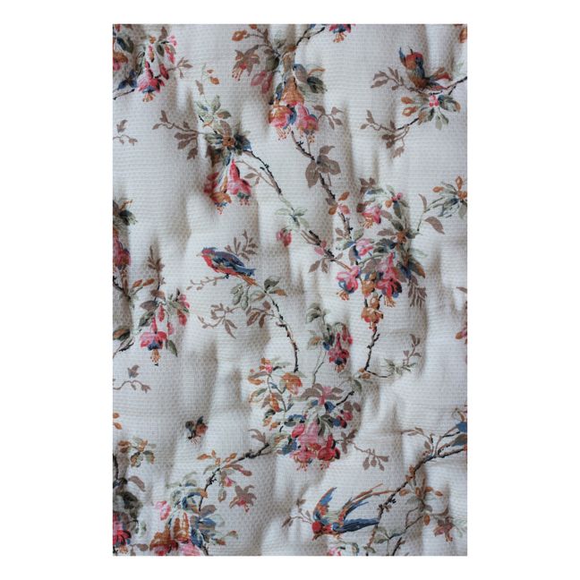 Couverture Matelassée Fleurie | Ecru