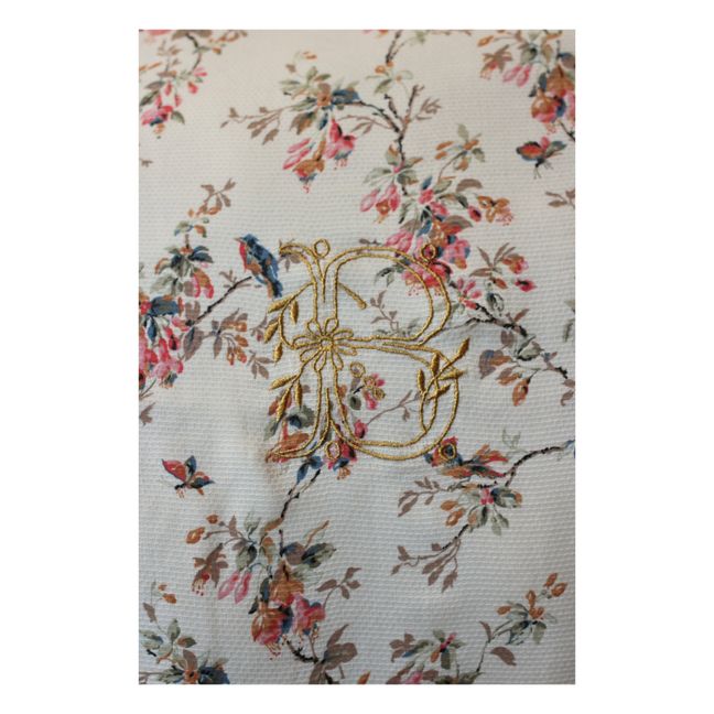 Housse de Coussin Fleurie Brodée | Blanc
