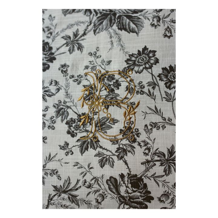 Kissenbezug Blume bestickt | Seidenfarben- Produktbild Nr. 1