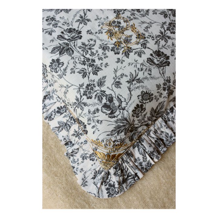 Kissenbezug Blume bestickt | Seidenfarben- Produktbild Nr. 2