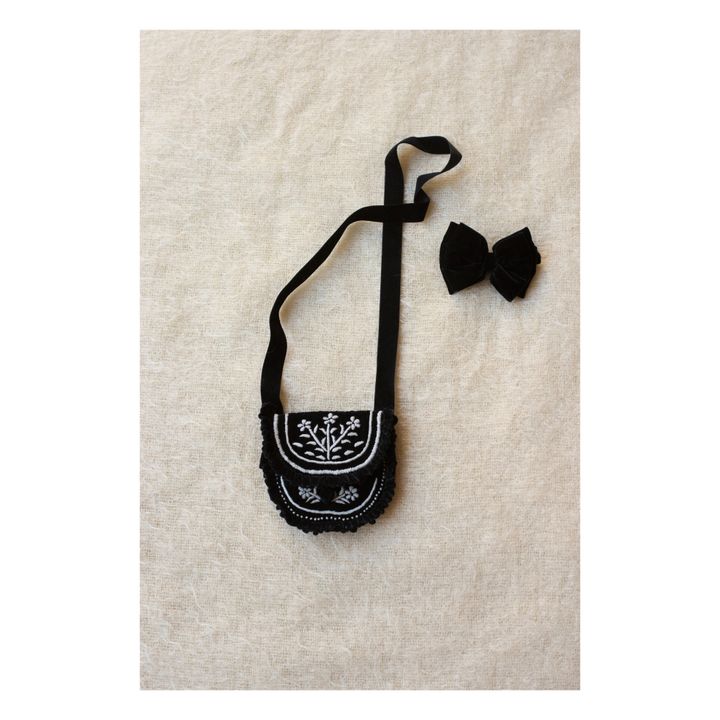 Tasche + Haarspange Samtschleife | Schwarz- Produktbild Nr. 0