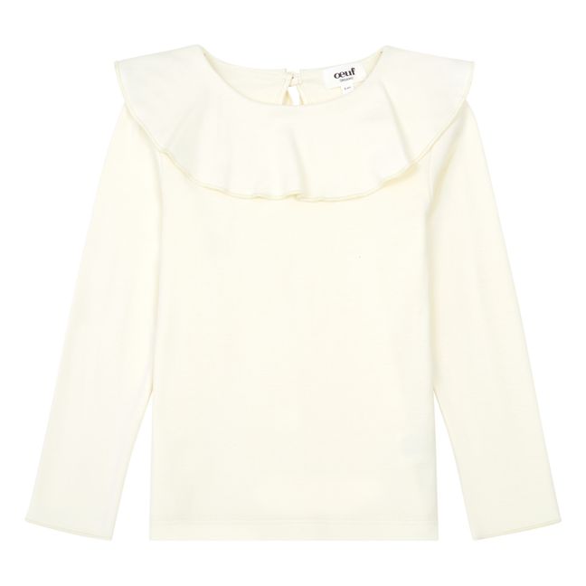 T-Shirt Coton Bio Volant | Ecru
