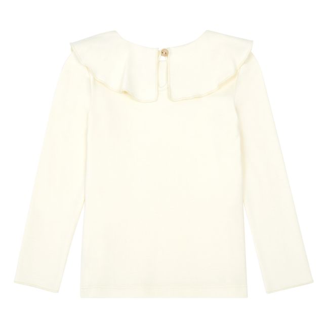 T-Shirt Coton Bio Volant | Ecru