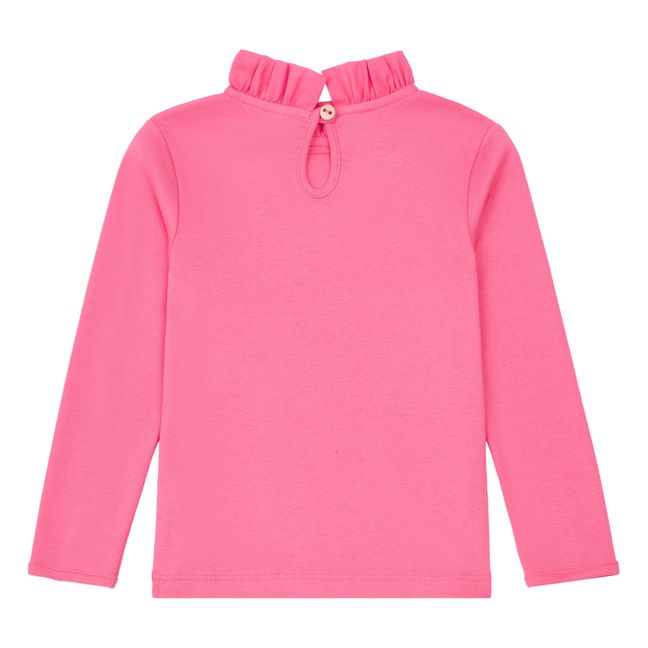 T-Shirt Coton Bio à Col | Rose