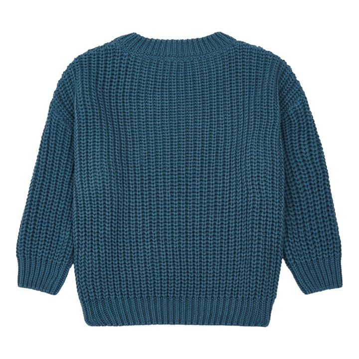 Organic Cotton Chunky Sweater | Petrol blue- Product image n°2