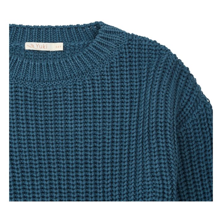 Organic Cotton Chunky Sweater | Petrol blue- Product image n°1