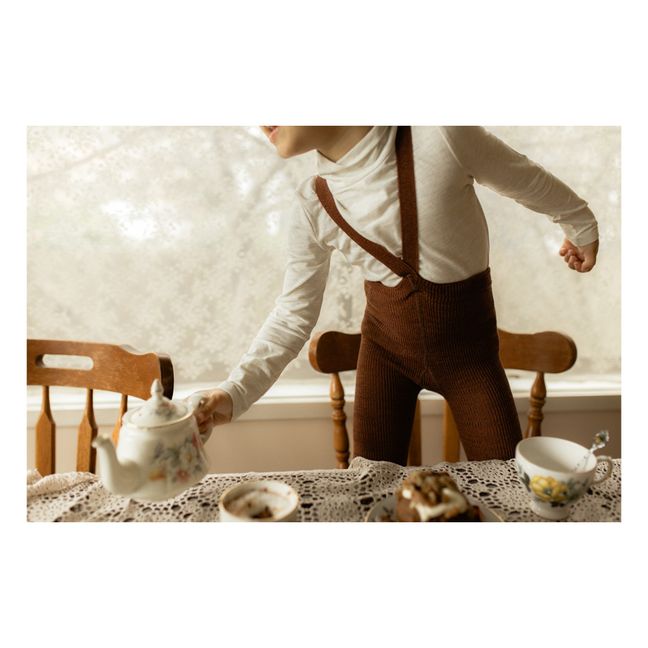 Organic Cotton Suspender Tights | Terracotta