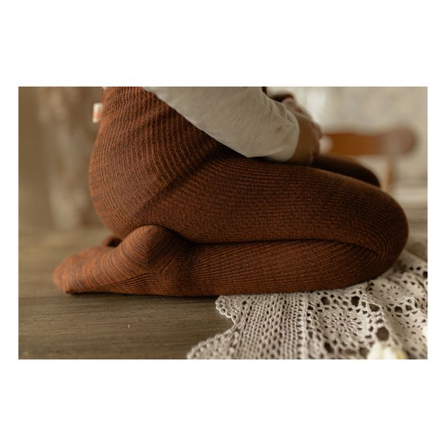 Collants à Bretelles Coton Bio | Terracotta