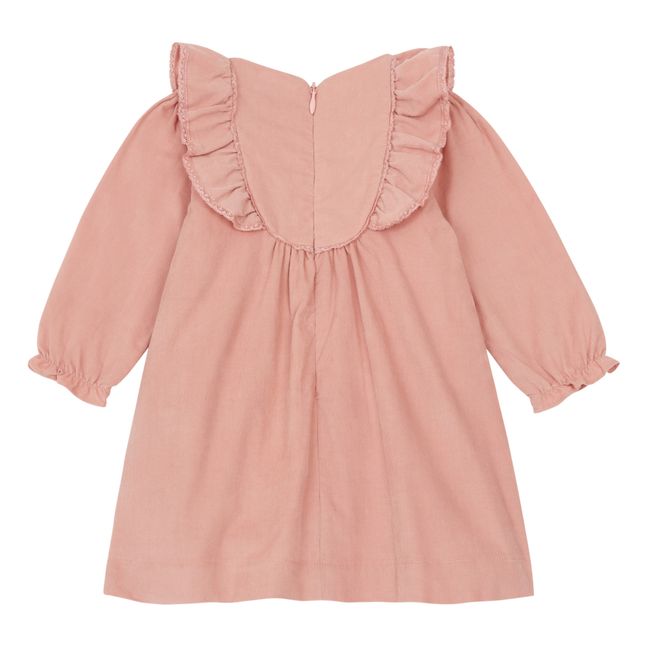 Milleraies besticktes Samtkleid mit Rüschen | Blassrosa