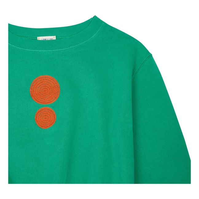 Bedrucktes Sweatshirt aus Bio-Baumwolle | Grün