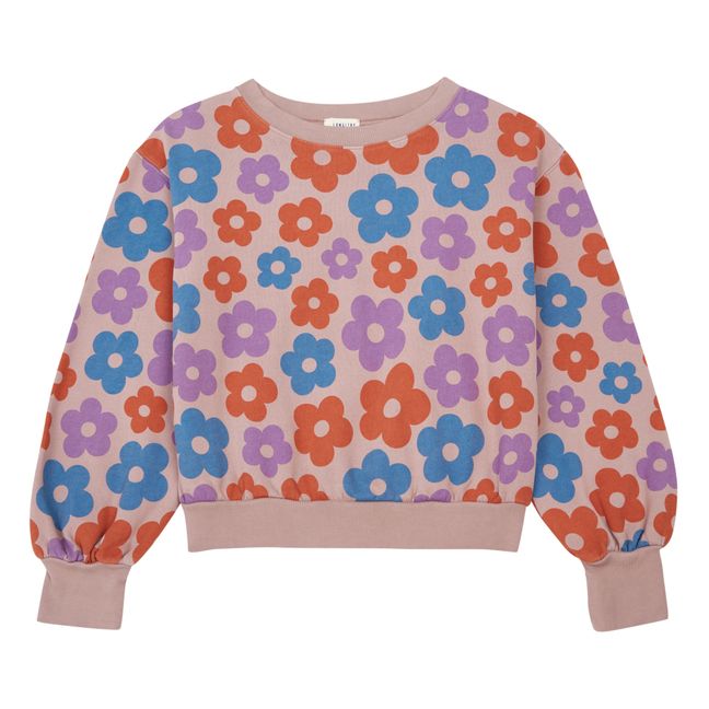 Sweatshirt Blumen Bio-Baumwolle | Rosa