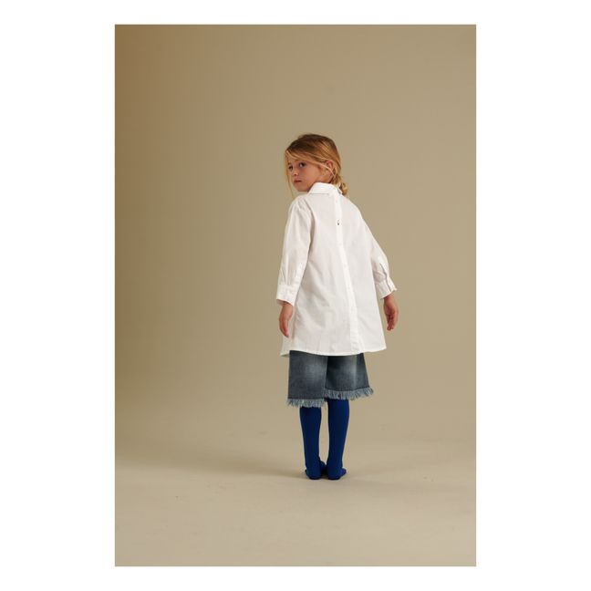 Kleid Umgekehrtes Hemd aus Bio-Baumwolle | Weiß