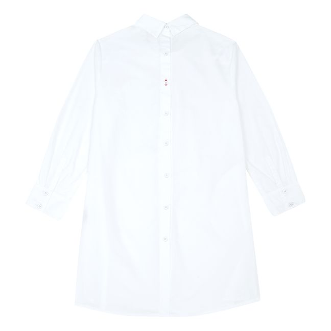 Kleid Umgekehrtes Hemd aus Bio-Baumwolle | Weiß