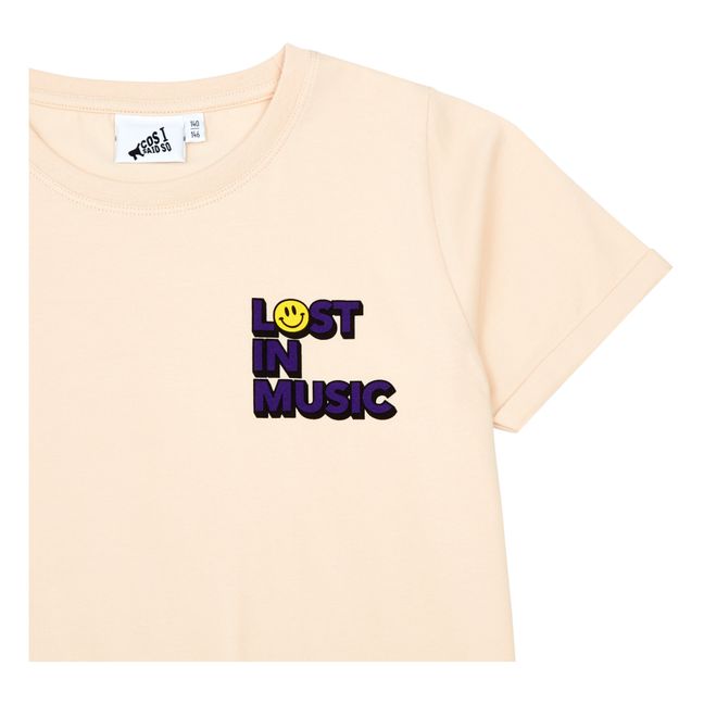 Maglietta in cotone organico Lost In Music | Beige rosato