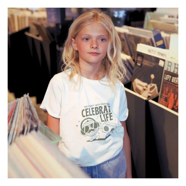 T-shirt Coton Bio Celebrate Life | Blanc