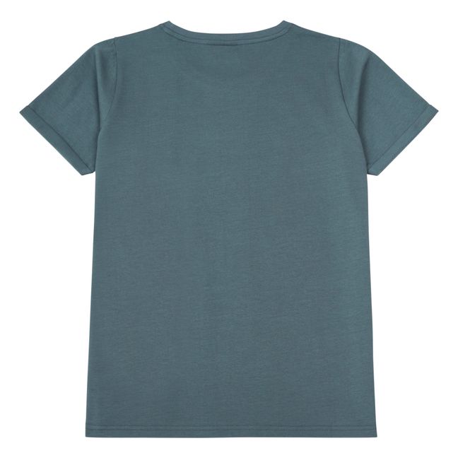 T-shirt Coton Bio Happy Human | Azul Gris