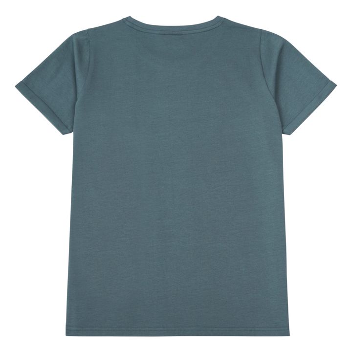 T-shirt in cotone organico Happy Human | Blu- Immagine del prodotto n°2