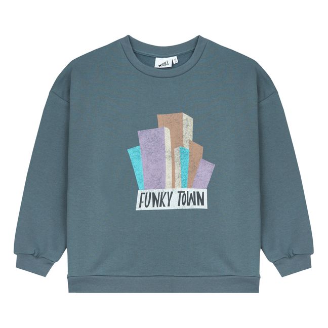 Sweat Coton Bio Funky Town | Bleu gris