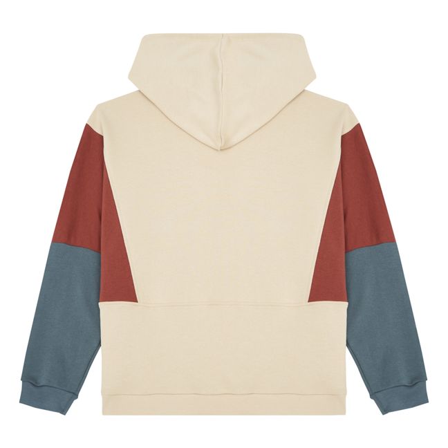 Sweat à Capuche Coton Bio Color Block | Beige