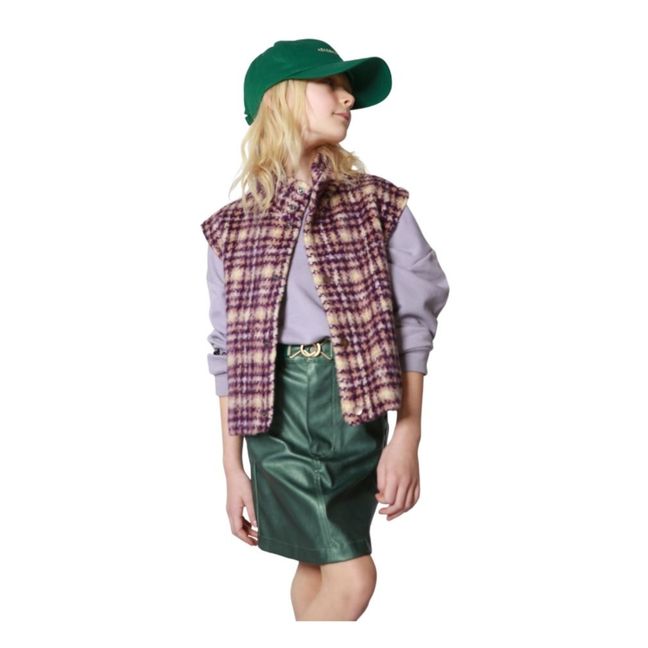 Gilet Sans Manches Plaid | Violet