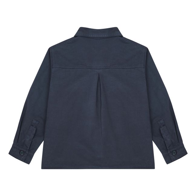 Cotton overshirt | Navy blue
