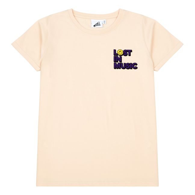 T-shirt Coton Bio Lost In Music | Beige rosé