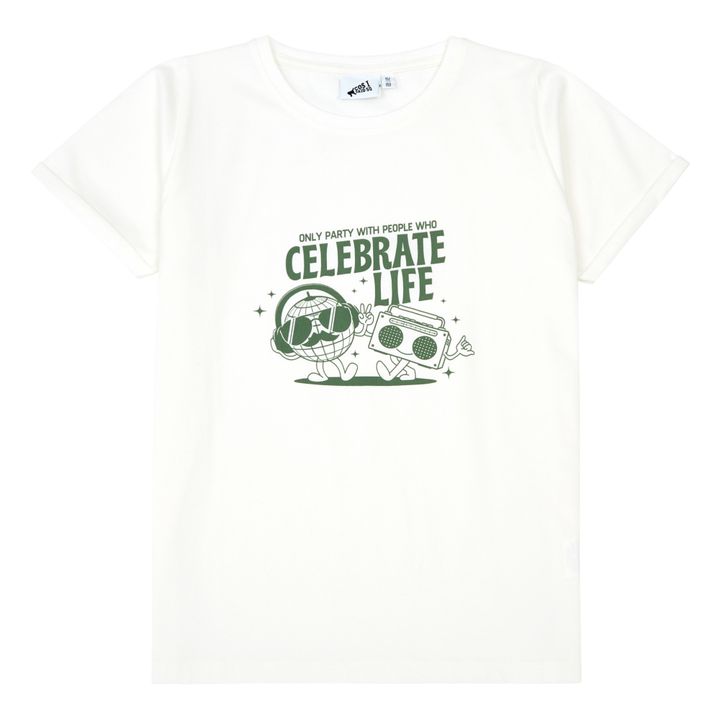 T-shirt in cotone biologico Celebrate Life | Bianco- Immagine del prodotto n°0