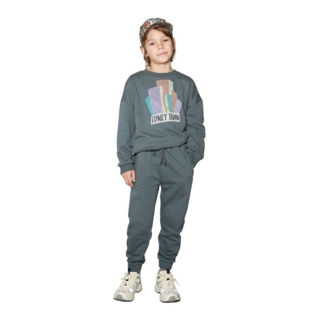 Sweat Coton Bio Funky Town | Bleu gris