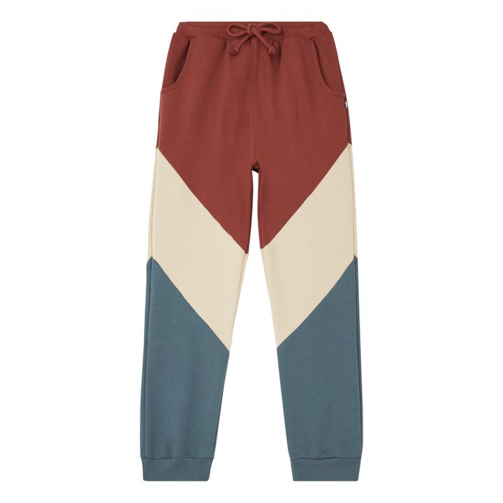 Color Block Organic Cotton Joggers | Brick red- Product image n°0