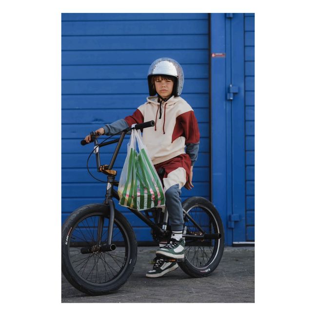 Jogger Coton Bio Color Block | Rouge brique