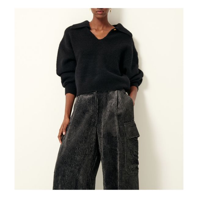 Pull Lomy Laine et Alpaga | Negro