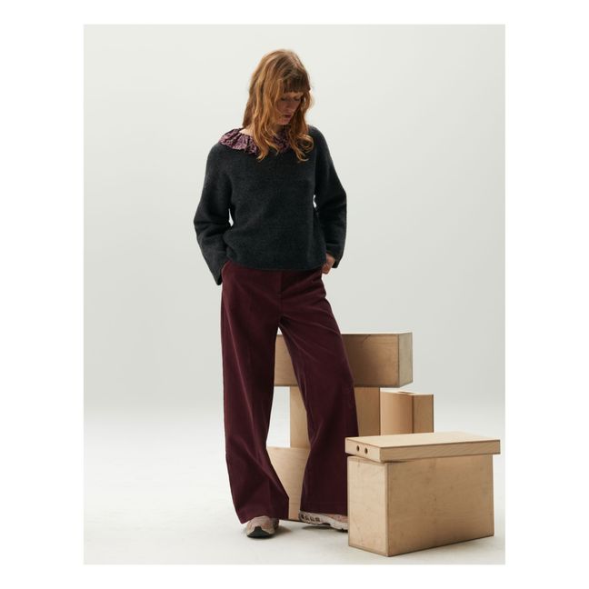 Derby Pullover Extra Fine Merino Wolle | Anthrazit