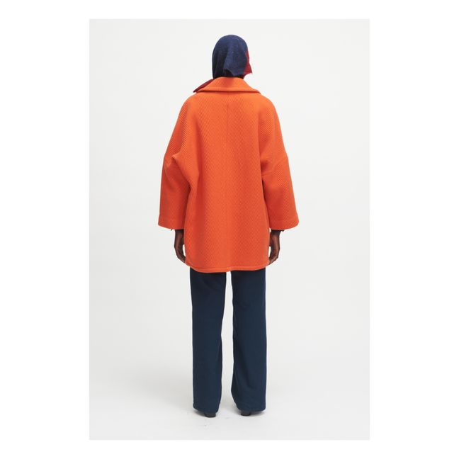 Husk Wool Coat | Orange