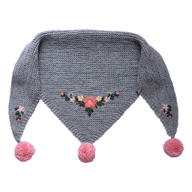 Embroidery scarf | Grey