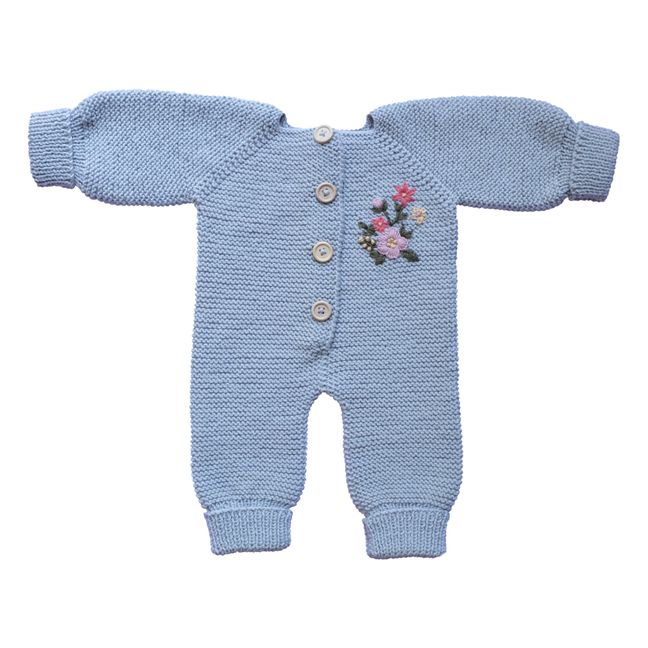 Hand Embroidered Merino Jumpsuit | Grigio