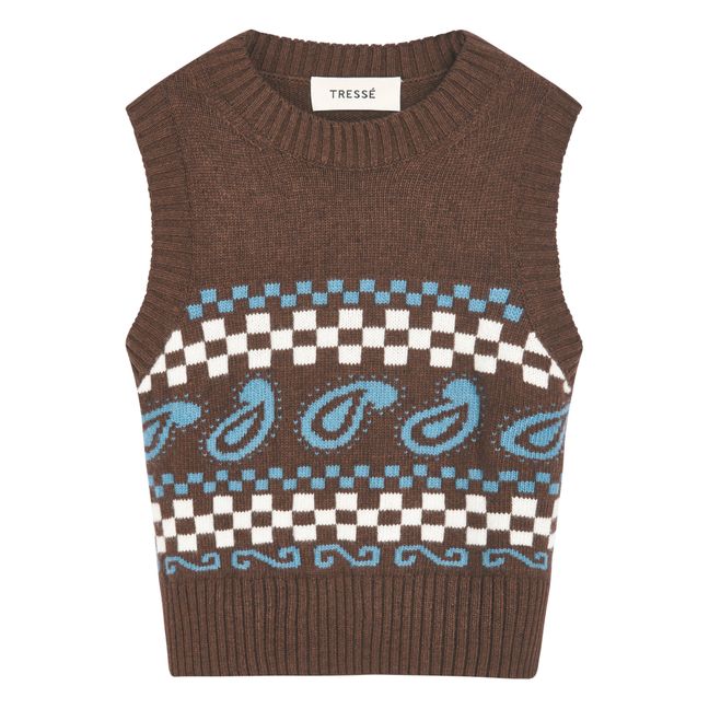 Maglione senza maniche in lana merino Mava | Marrone