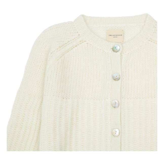 Cardigan in lana d'alpaca | Ecru