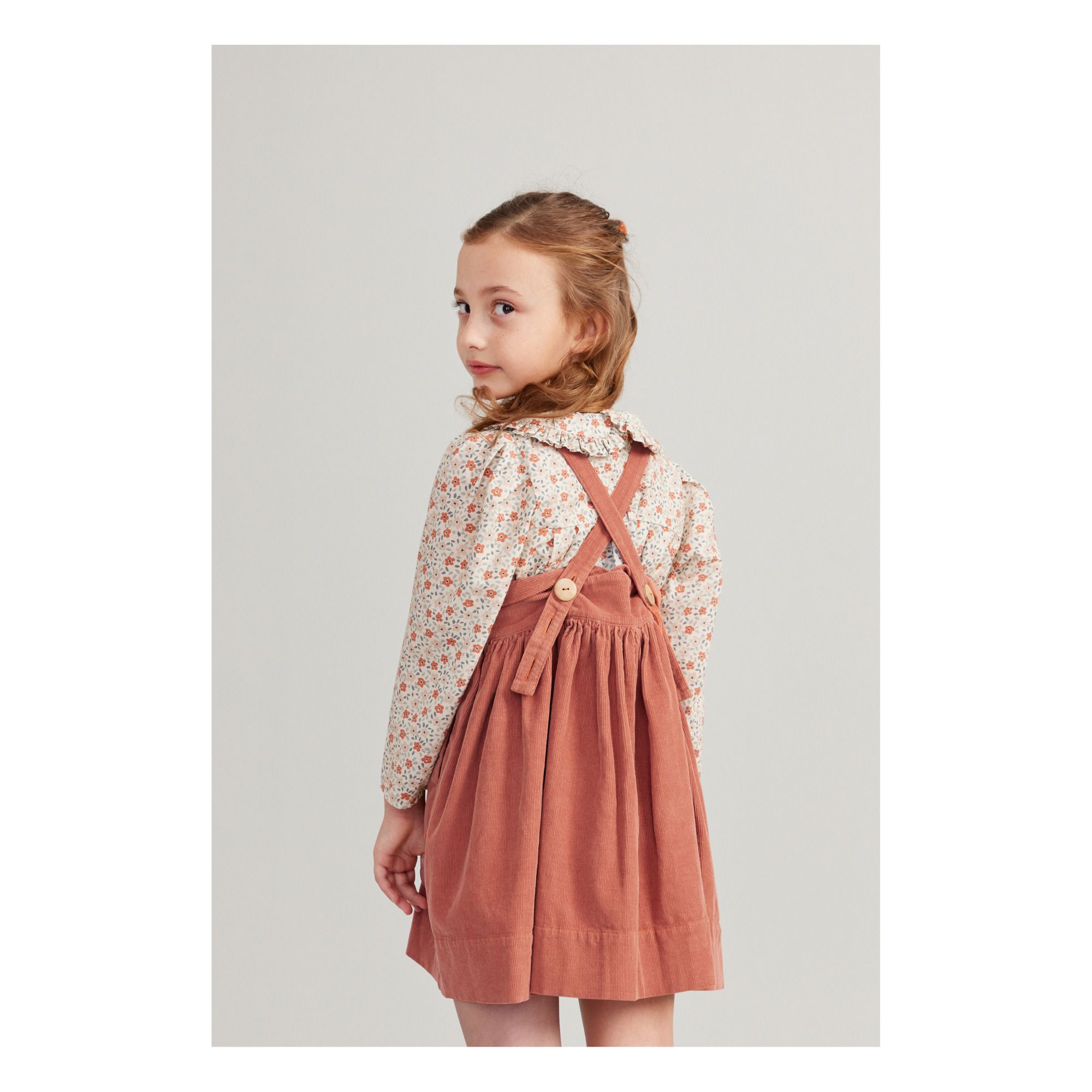 Soor Ploom - Enola Corduroy Strapless Dress - Terracotta | Smallable