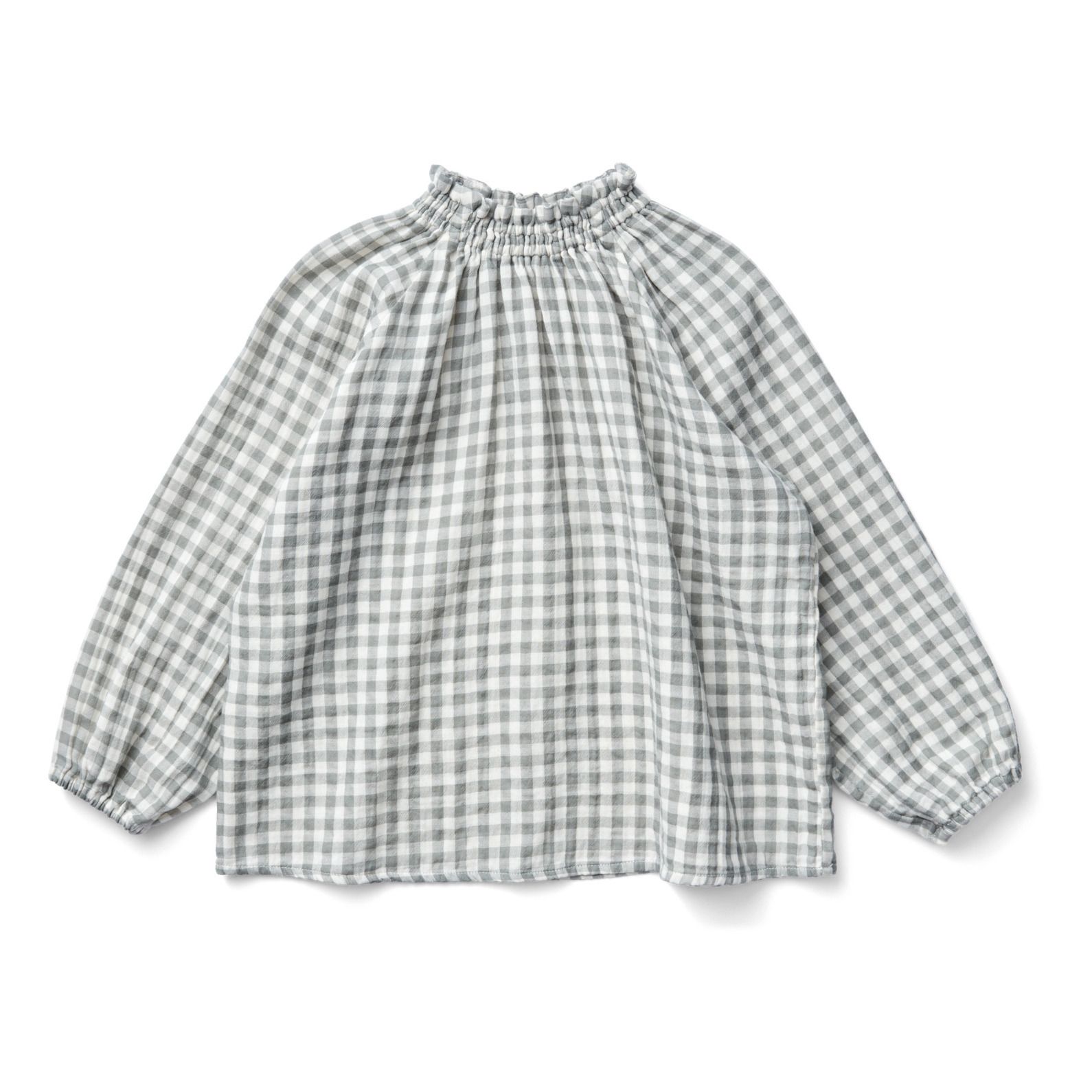 Imelda Organic Cotton Gingham Blouse | Sage