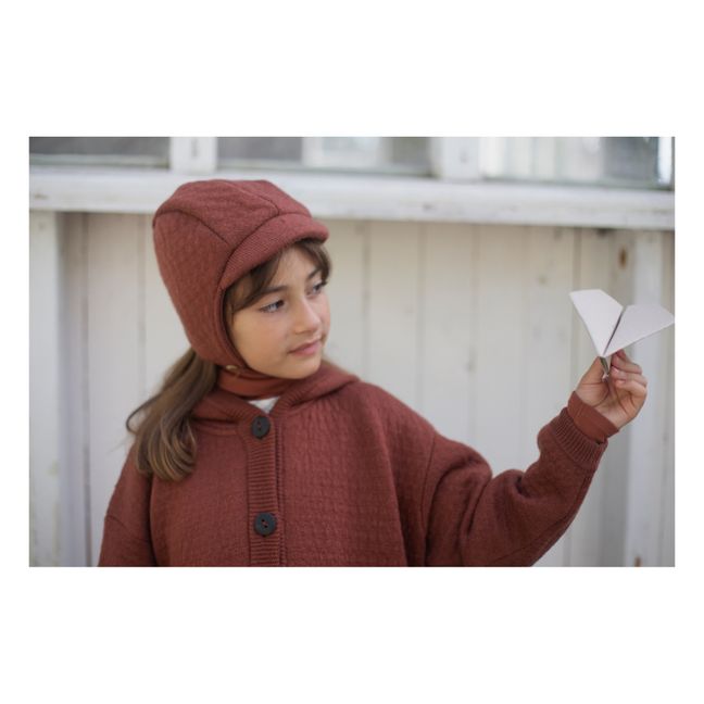 Gilet à Capuche Mérinos Elfen | Rouille