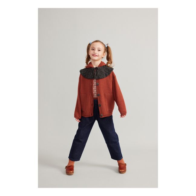 Gilet à Capuche Mérinos Elfen | Rouille