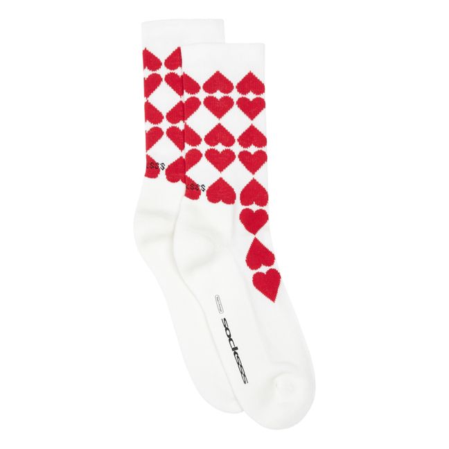 Chaussettes Hearts Coton Bio | White
