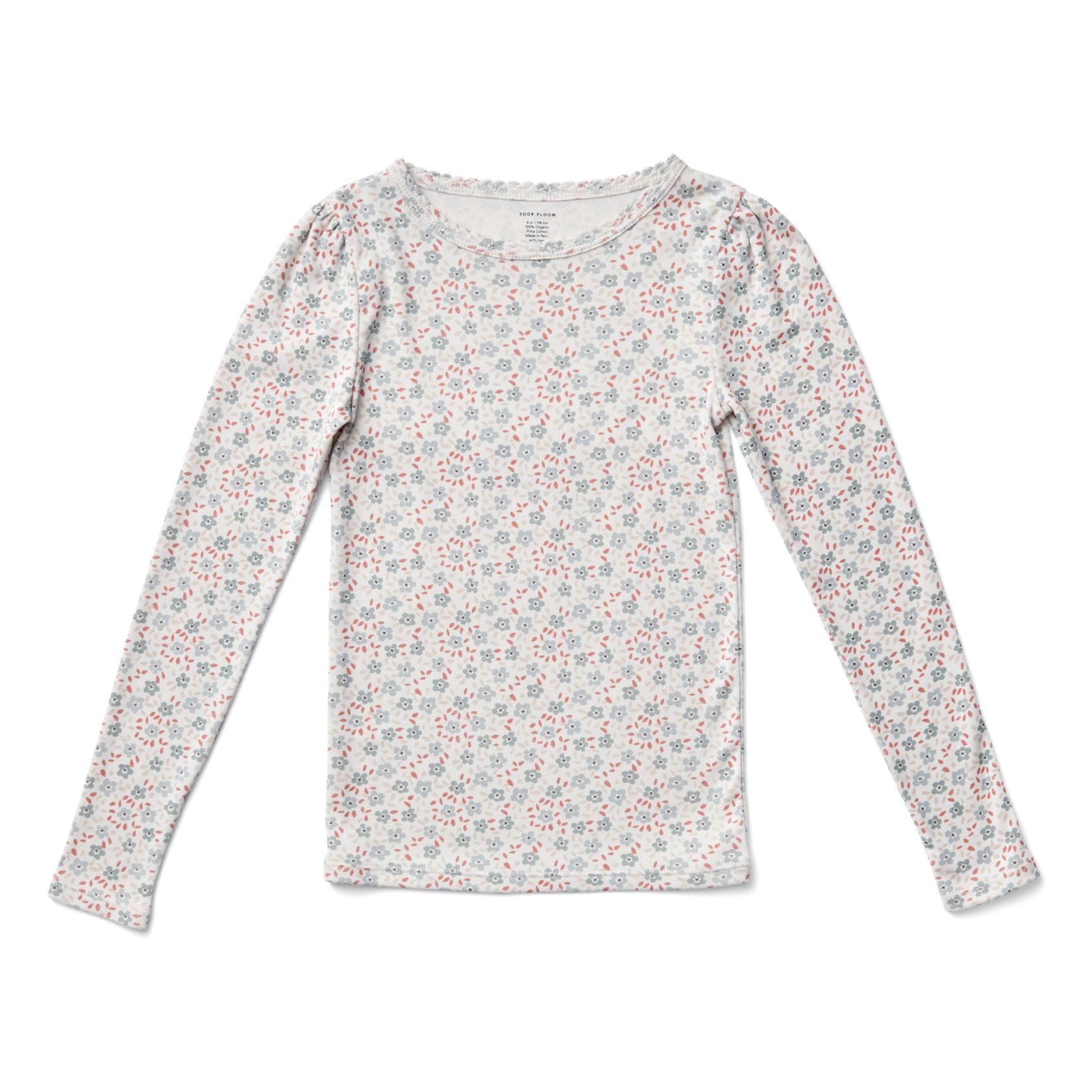 Soor Ploom - T-Shirt Coton Pima Bio Fleuri Pouf - Ecru | Smallable
