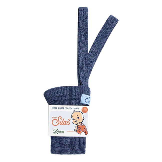 Collants à Bretelles Coton Bio | Bleu jean