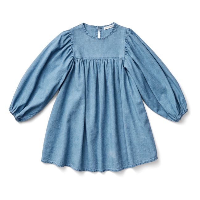 Robe Chambray Coton et Lin Clementine | Bleu jean