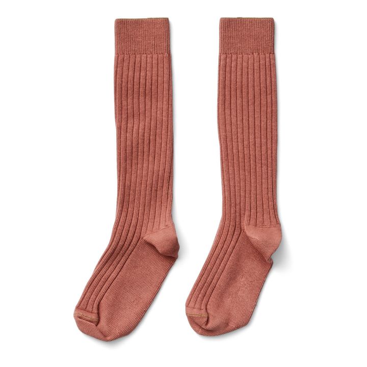 High cotton socks | Terracotta- Product image n°0