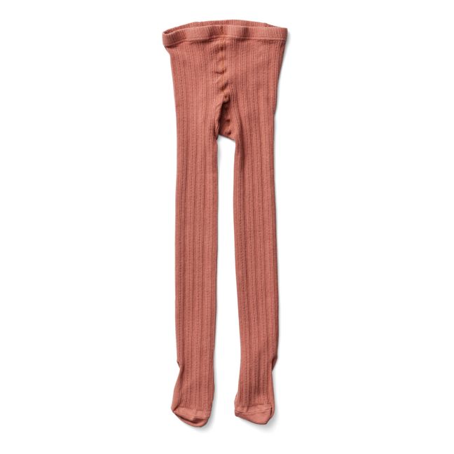 Collant Pointelle Coton | Terracotta