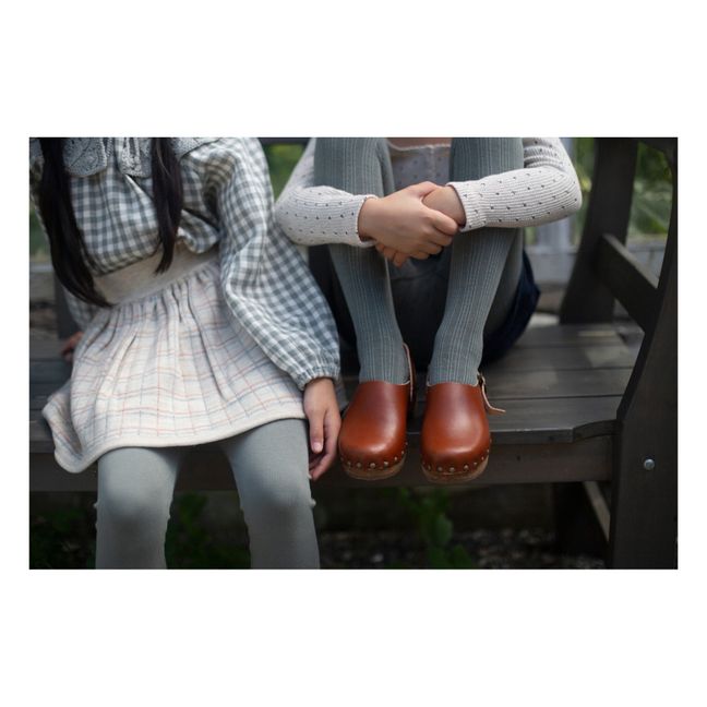 Collant Pointelle Coton | Sauge