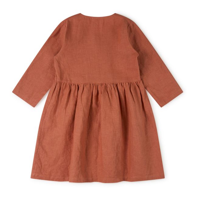 Linen Midi Dress | Terracotta